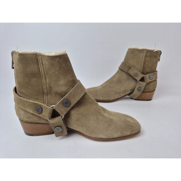 Zadig & Voltaire Women's Khaki Sonlux Ankle Boots Suede Harness Size 36 - Picture 3 of 7